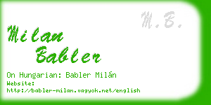 milan babler business card