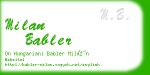 milan babler business card